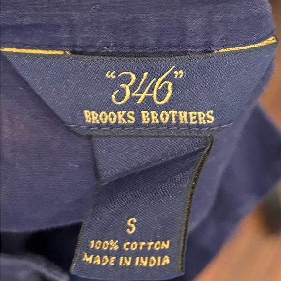 346 Brooks Brothers Navy 3/4 Sleeve Collar V Neck Tunic Shirt Sz Small - Picture 6 of 6